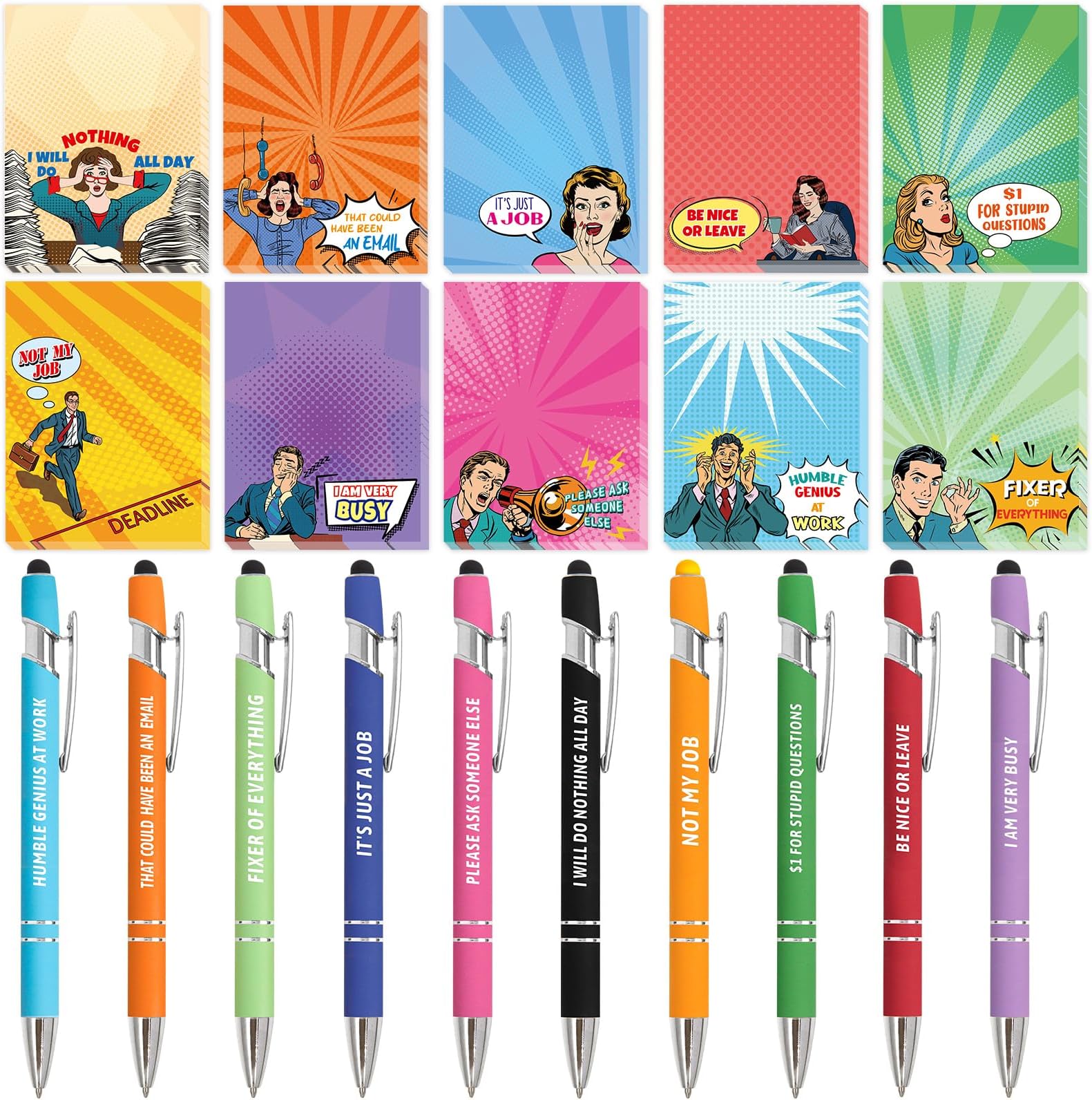 32 Pack Funny Notepads Funny Pens Sticky Notepads with