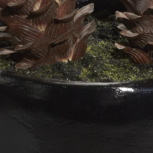 Miniatura 8 de Deco 79 Planta artificial de imitación de follaje Dracaena con maceta de fibra de vidrio negra, 30 x 28 x 37 pulgadas, verde