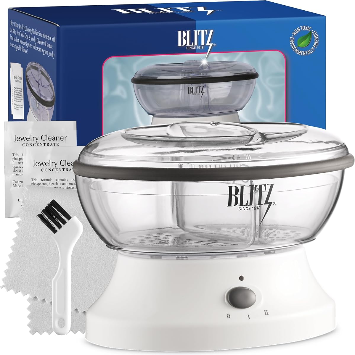 Jewelry Cleaning Machine includes jewelry cleaner and polishing cloth