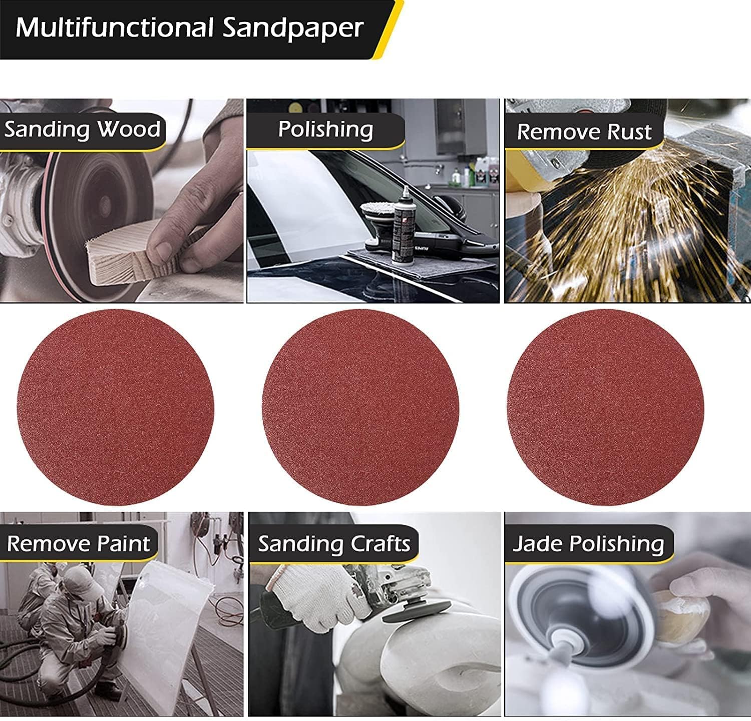 Utoolmart 9 Inch Sanding Disc 40 Grits Sandpapers for Sander 10 Pcs
