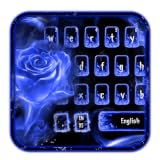 Easy to download Blue Fire Rose Keyboard Theme