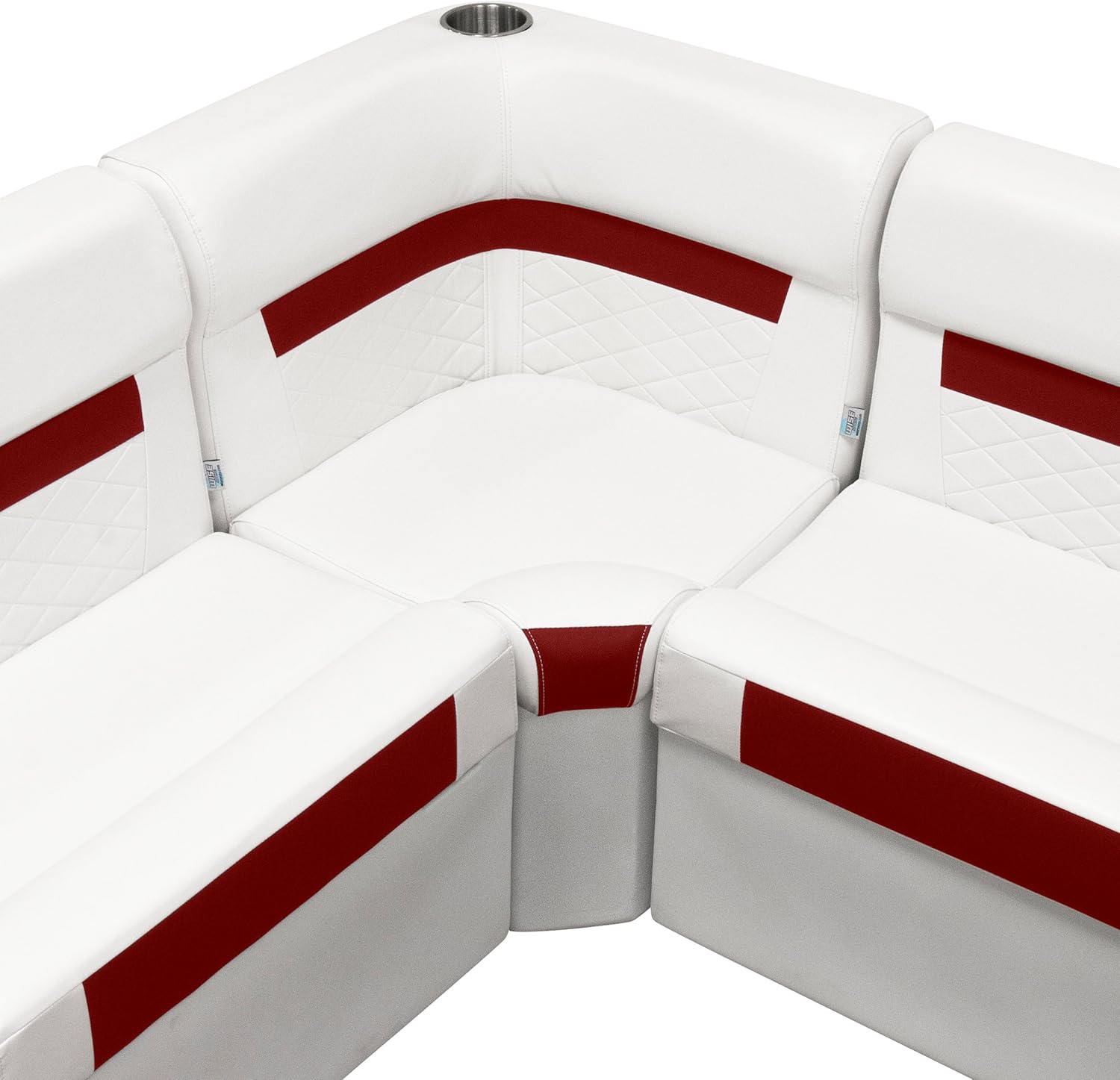 Wise DLX133-1906 DLX Series Pontoon Corner Cushion Set - White/Crimson Red