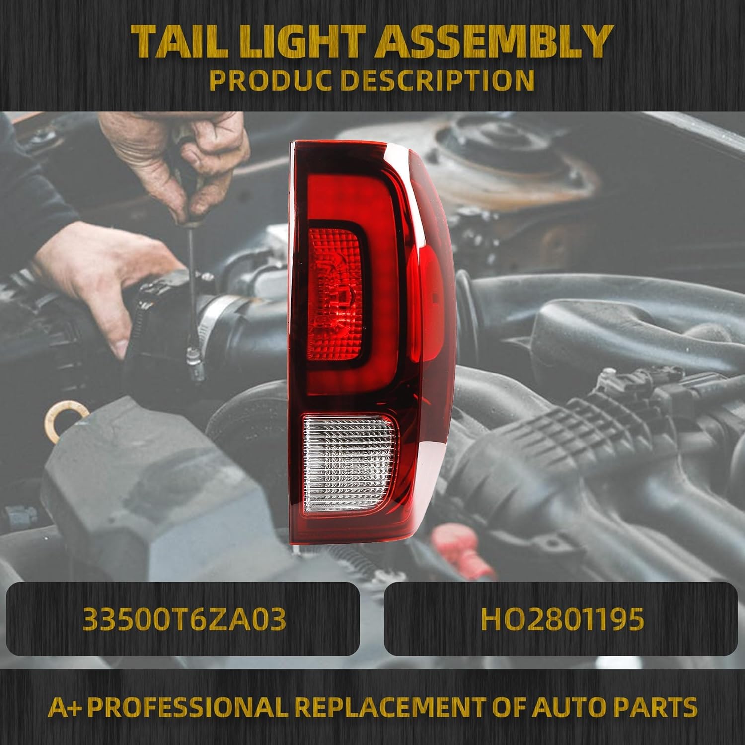 Dasbecan Tail Light Assembly LED Compatible with 2017-2023 Honda Ridgeline Rear Lamp Right Passenger Side 33500T6ZA03