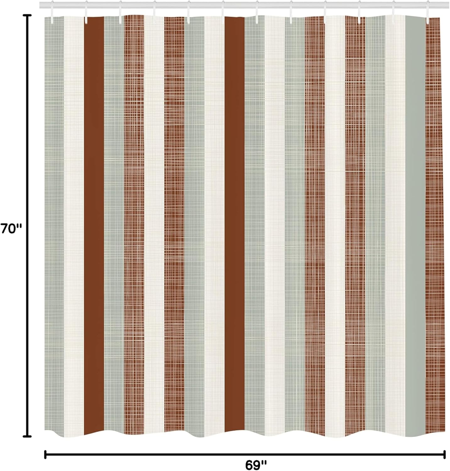 Ambesonne Retro Shower Curtain, Classical Vertical Stripes Pattern Texture Image Old Fashioned Display Artwork, Cloth Fabric Bathroom Decor Set with Hooks, 69" W x 70" L, Cinnamon Ivory