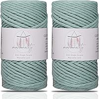 Vista 32 de Makromecity, Cordón de macramé de un solo hilo de 3 mm x 100 yardas (300 pies) Hilo de algodón azul marino de 3 mm de un solo hilo para arte