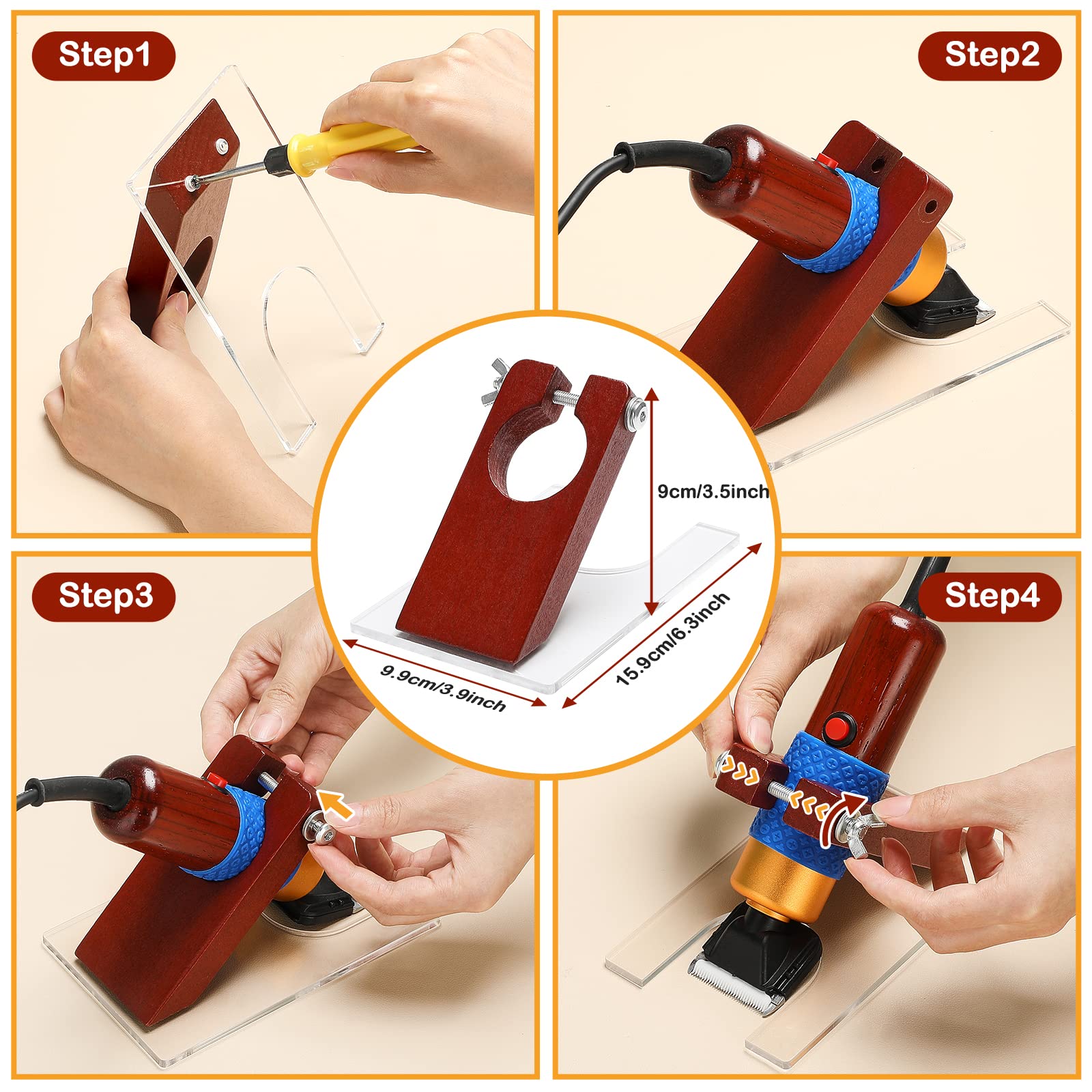Riiai Tondeuse Tufting Coupe-Tapis avec Guide De Tonte, Ciseaux À Tapis Livrés avec 2 Lames, Coupe-Tapis À Faible Bruit Et Vibrations, Trimmer Ciseaux À Tapis pour Sculpter Les Tapis Tufting