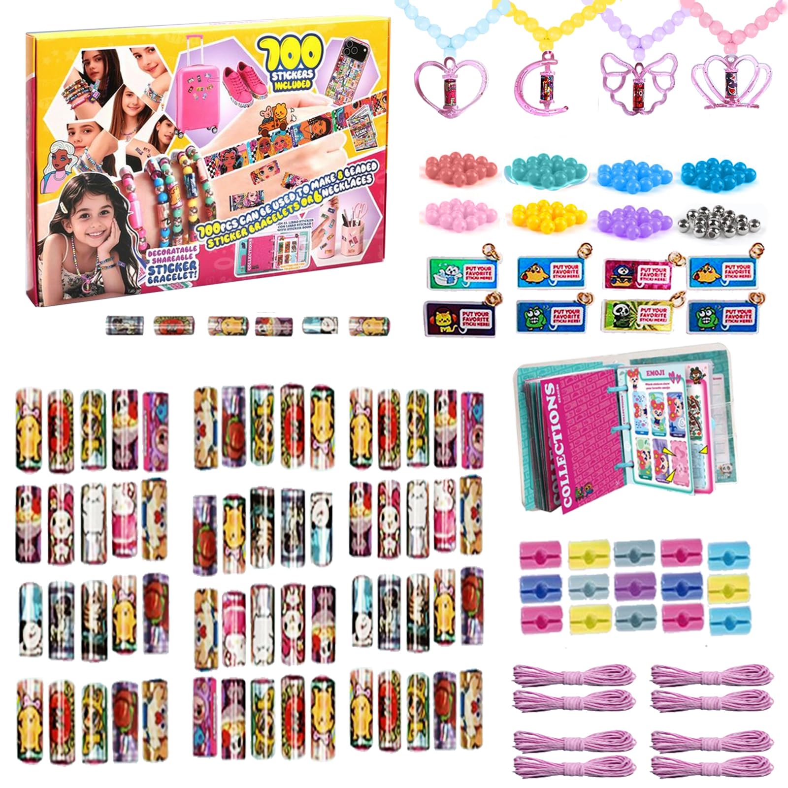Goorder Bracelet Making Kit for Kids, 700Pcs DIY Friendship Creative Kit