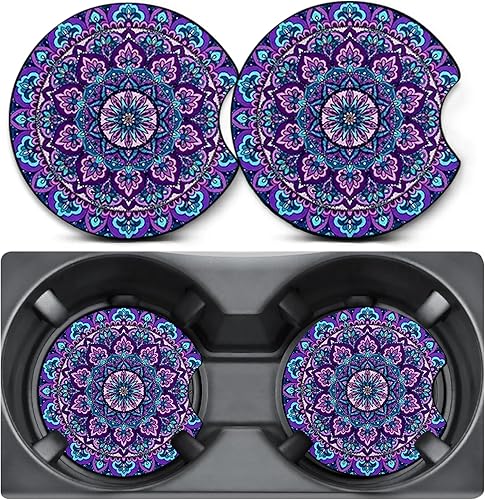 Miniatura 18 de Paquete de 2 posavasos de automóvil para portavasos de automóvil, con bandera de bala, alfombrilla de goma antideslizante de tamaño universal de 12