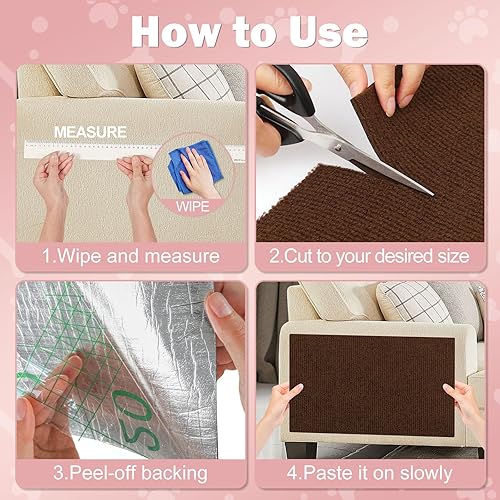 Miniatura 7 de Anit - Protector de muebles de sofá para gatos, 78.7 x 15.8 pulgadas, tapete rascador de esquina de pared de gato, tapete rascador de bricolaje para