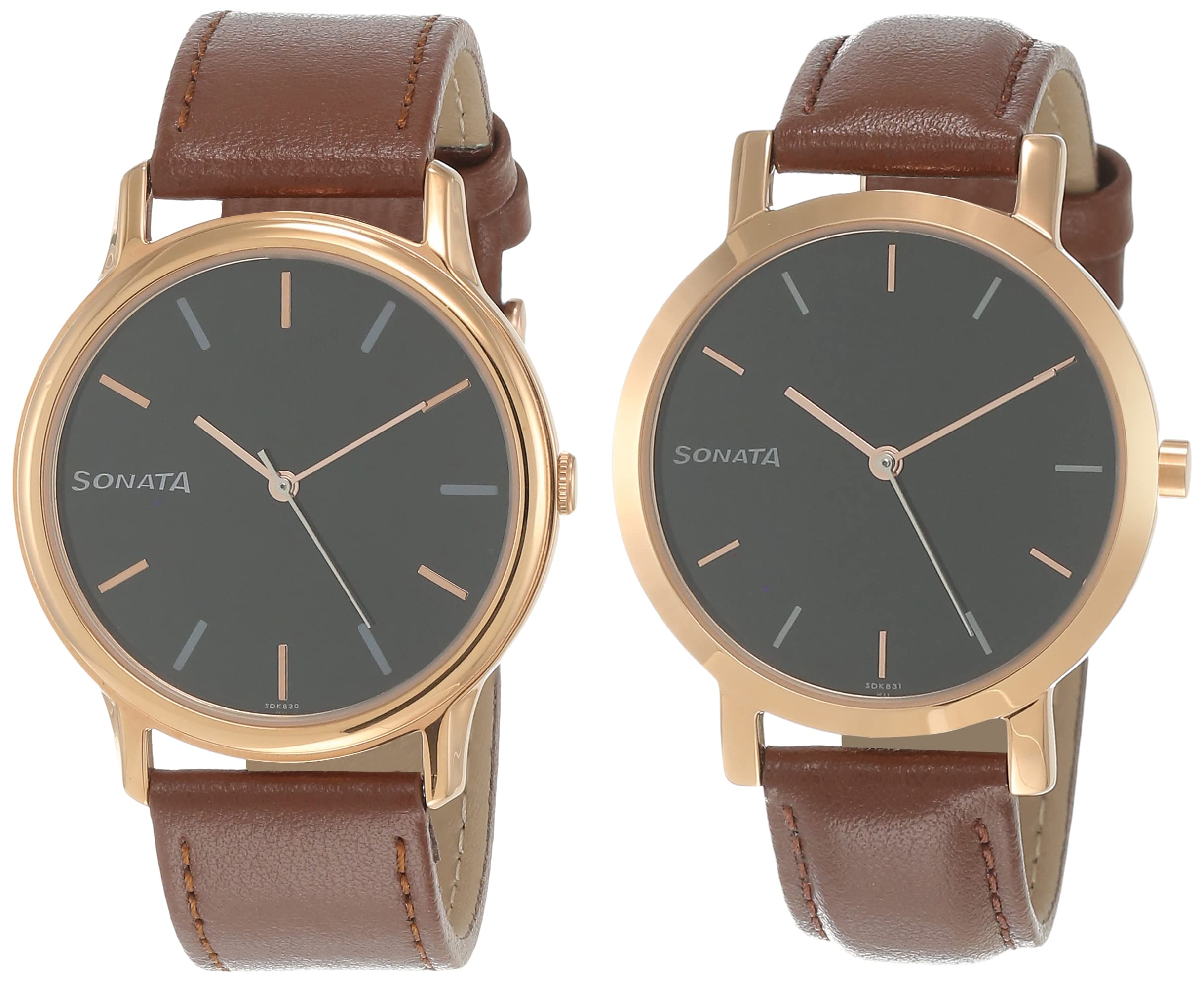 Sonata Quartz Analog Black Dial Leather Strap Watch for Couple-NS71288164WL01P (B08ZN2YXK4) Amazon Price History, Amazon Price Tracker