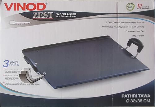 Miniatura 3 de Vinod Pathri Tawa 12.6x15.0 in, cuadrado, antiadherente. 0.157 in extra grueso.