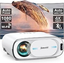 [AI Auto Focus/Auto Lens Cap] Outdoor-Projector-4K with WiFi 6 and Bluetooth:Portable Projector with Auto 6D Keystone & Zoom, Jimveo Native 1080P Movie Proyector 2026 Upgraded
