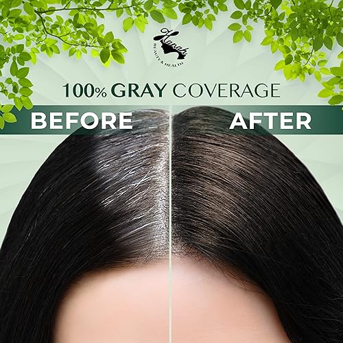 Miniatura 3 de Hanah - Tinte permanente para el cabello de hierbas naturales activadas por agua y rápido, cobertura de 100 % canas, paquete completo (marrón oscuro)