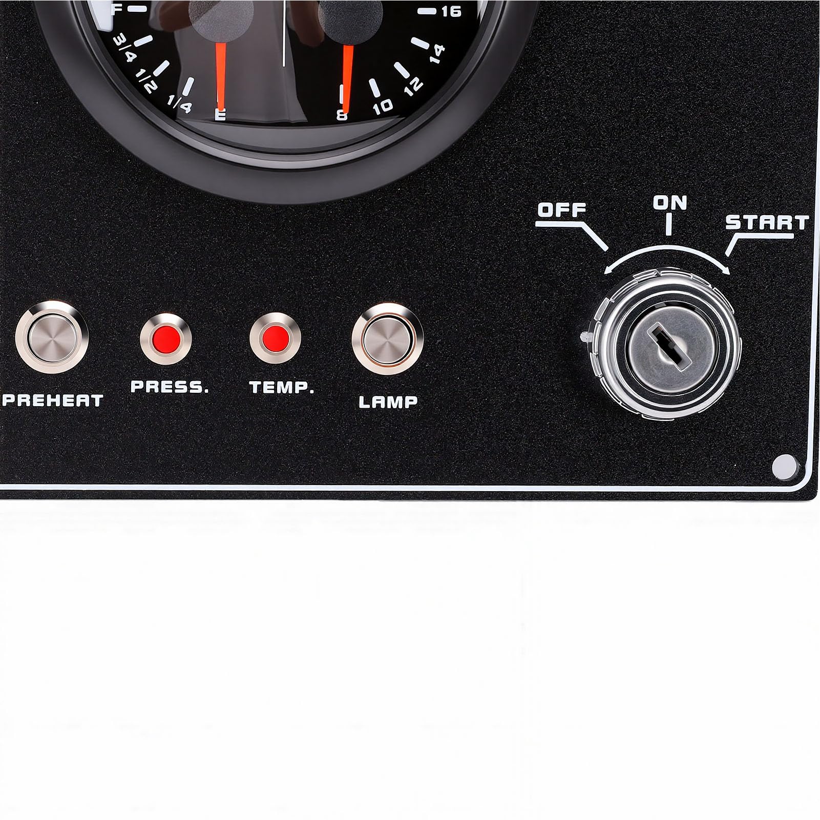 Cocoarm Panel de Instrumentos para Barcos Grupo de Indicadores Marinos de Metal y Plástico 12 V 4 en 1 Presión de Aceite Voltímetro de Temperatura del Agua Pantalla de Nivel de Aceite para Yates RVs