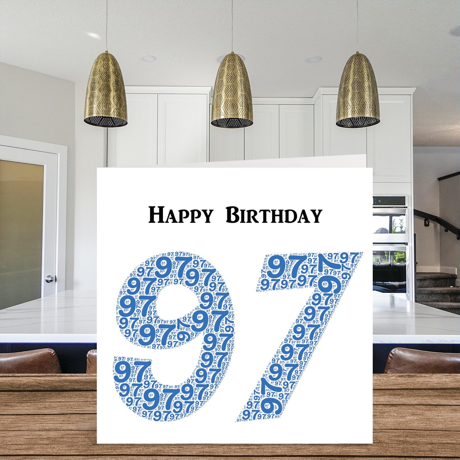 Stuff4 Fun 97th Birthday Cards for Men - Shapecloud - Happy Birthday Card for Great Grandad Grandpa Nanny Grandma Nan Gran Granny Dad Mum, 145mm x 145mm Greeting Cards, Fun Birthday Card