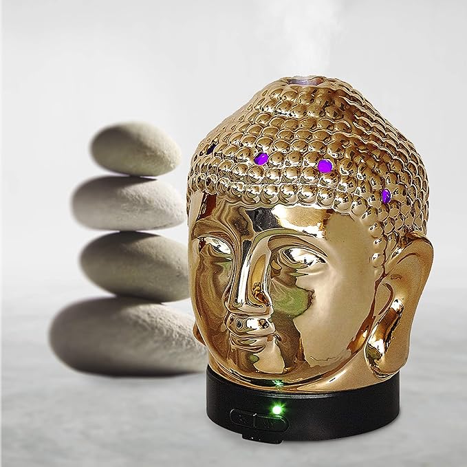 Difusor de Aromas Eléctrico Buda Cerámico Aromar 200ml LED miniatura 6