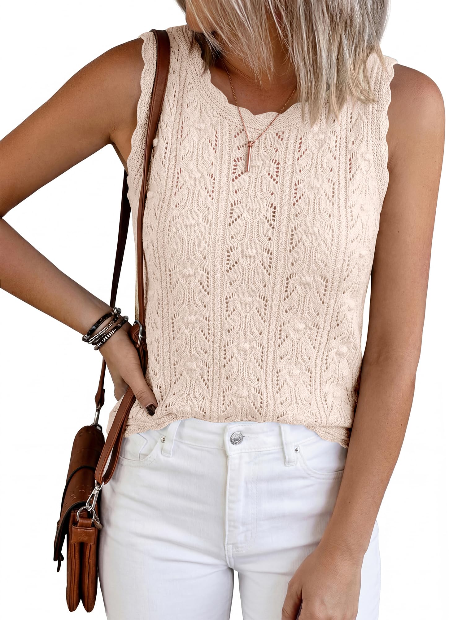 Crochet Tops for Women Sleeveless Knitted Sweater Tank Tops Summer Spring 2026 Beach Holiday-image-32