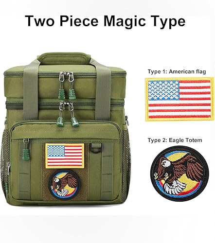 Miniatura 4 de Gafetrey Lonchera táctica grande expandible para adultos, bolsa enfriadora de almuerzo duradera con cubo de almuerzo MOLLE para el trabajo,