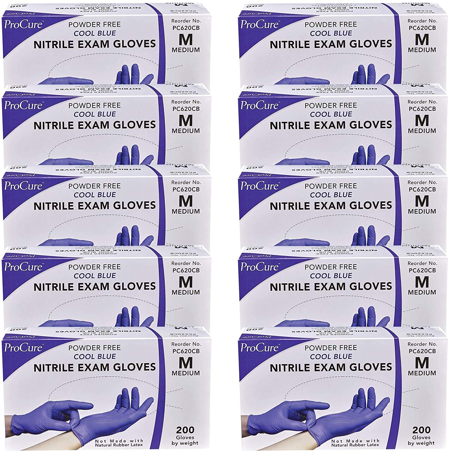 Procure Disposable Nitrile Gloves Medium 000 Count Case Powder