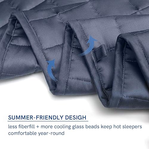Miniatura 5 de YnM Manta con peso refrescante para adultos, manta pesada de 20 libras para una persona de 190 libras, perfecta para personas que duermen con calor