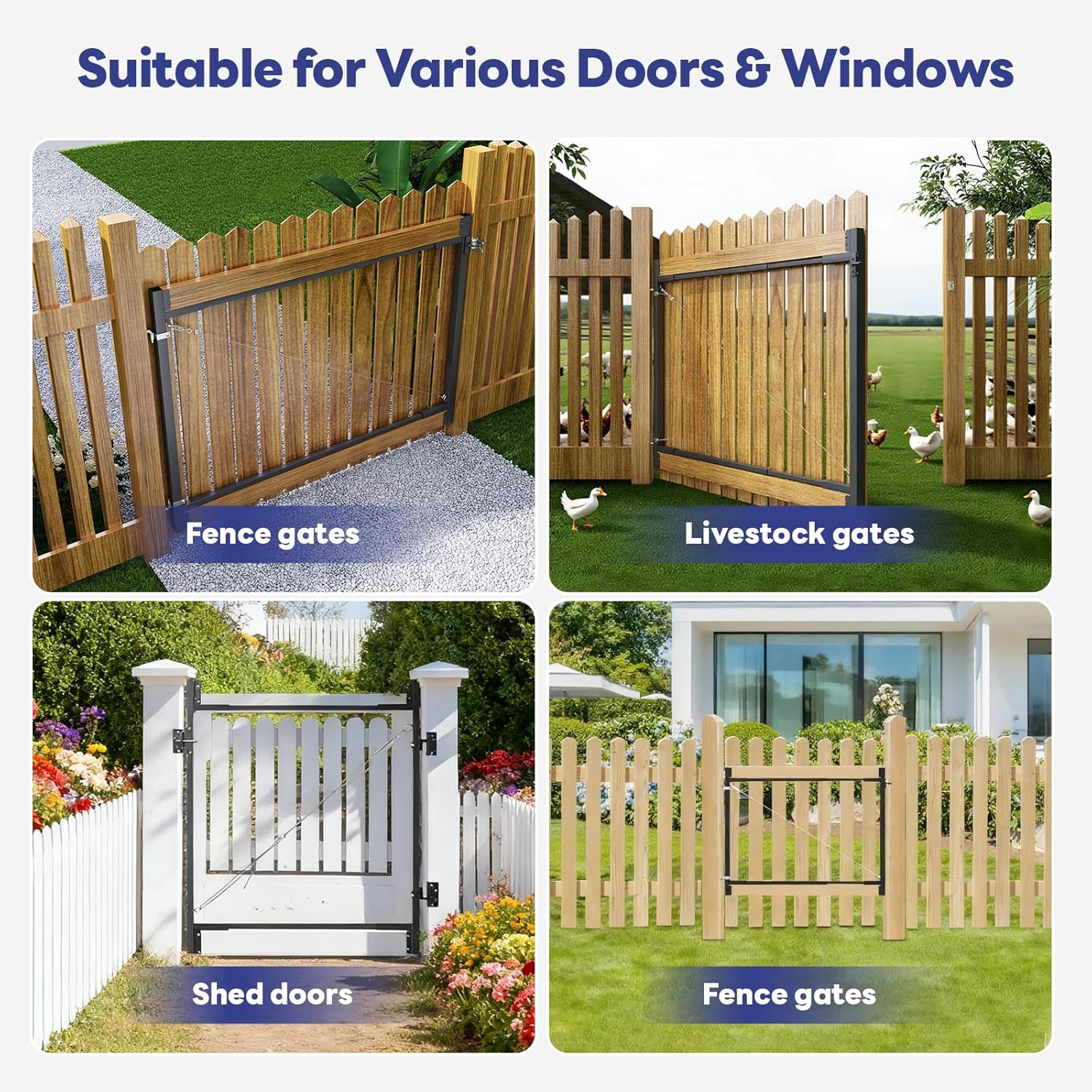 Adjustable Anti-Sag Gate Frame Kit for 2x4 Lumber, Heavy Duty Steel Fence Gate Hardware Kit Fits 36" - 62" Wide, 4ft - 5ft High, Powder-Coated Black, for Garden, Yard, Pool & Driveway Gates