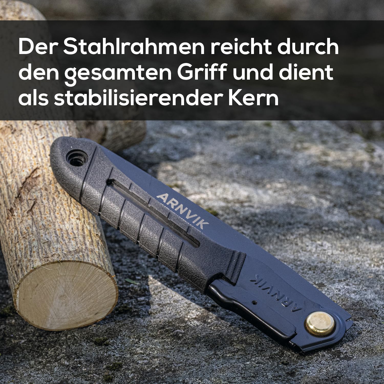 Nordic Astsäge für Gartenarbeit & Klappsäge Outdoor Bushcraft – Arnvik – 8 Zähne pro 2,5 cm – 21 cm Gehärtetes SK5-Stahlblatt – Handsäge Holz für Bäume in Ihrem Garten oder Brennholz beim Camping
