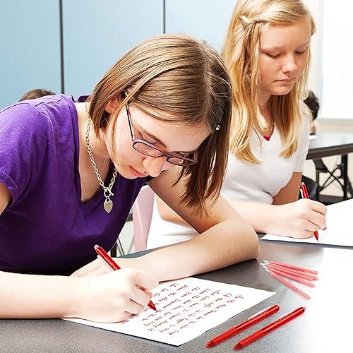 Miniatura 6 de Vanstek 12 recargas de bolígrafo de gel borrable rojo, recargas de tinta de gel compatibles con bolígrafos borrables, punta fina de 0.7 mm,