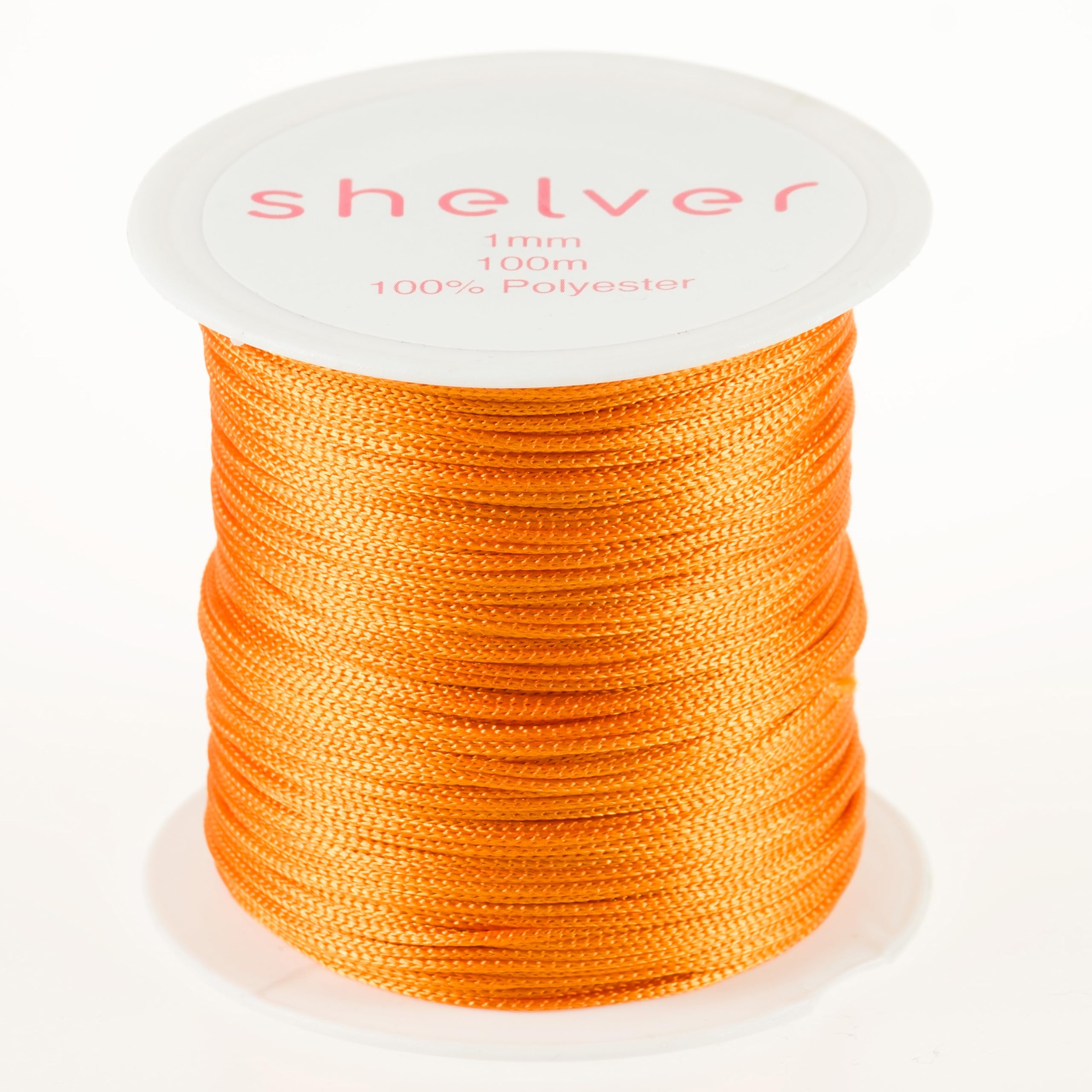 Shelver Multicolor 1Mm String X 100M, Nylon Cord, Available In 26 Colours, Bracelet Making, Other Crafts (Orange)
