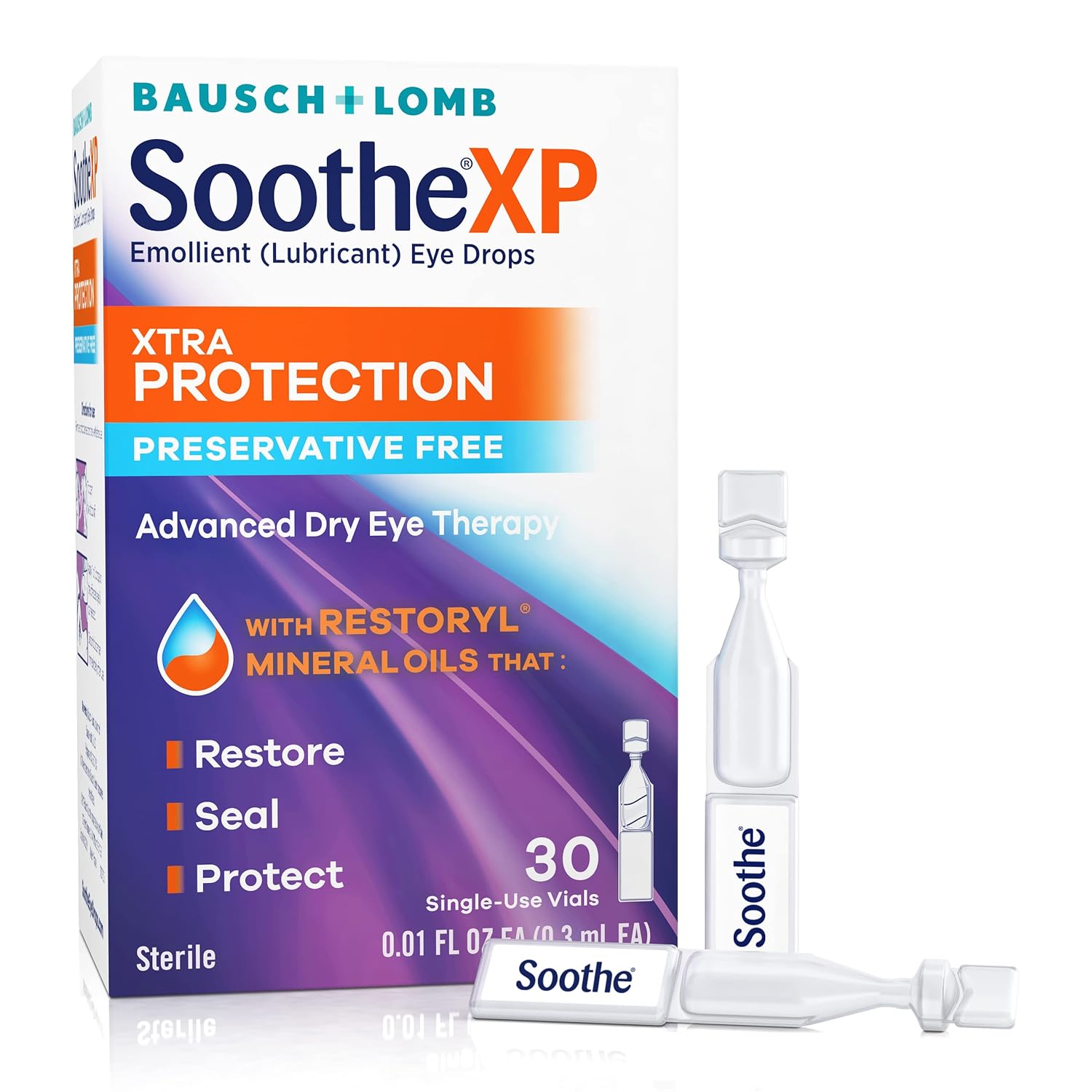 Soothe XP Preservative Free Eye Drops Xtra Protection Lubricating Eye Drops for Dry Eyes Relieves Irritation Protects Against