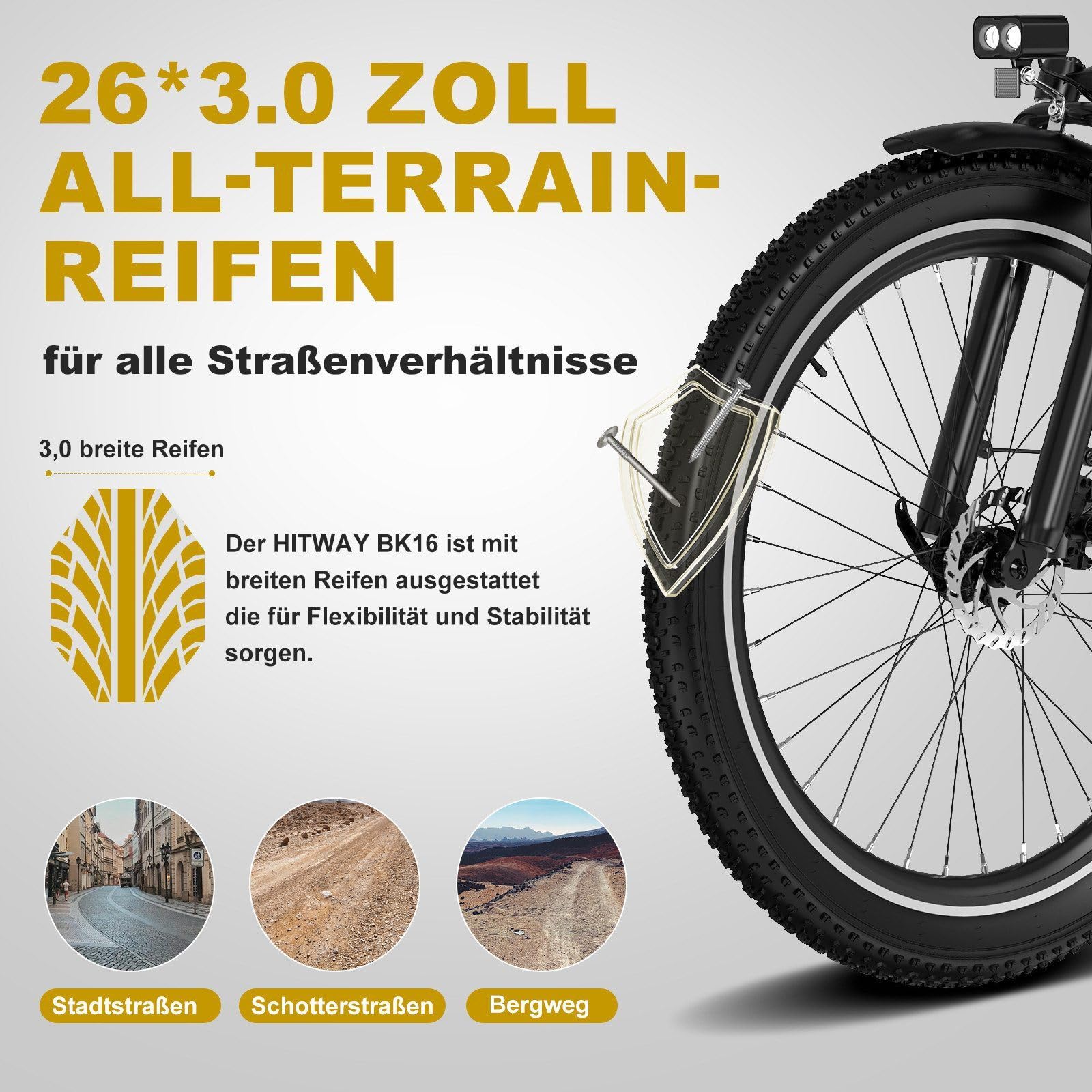HITWAY 26X3.0 Vélo Électrique 250W City Cruiser E Bike 48V 18AH Batterie Amovible Max Range 55-80KM Electric Bike 7 Vitesse Vélo Électrique de Banlieue pour Adultes