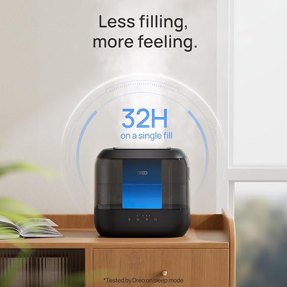 Dreo Tower Fans That Blow Cold Air with 80 Oscillating, Remote Control, 3 Modes 4-Speed Quiet Floor Fan and 4L Supersized Cool Mist Humidifier with Oil Diffuser and Nightlight