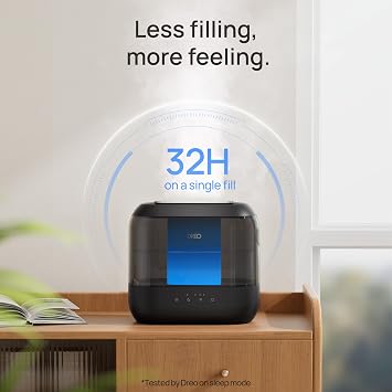 Dreo Tower Fans That Blow Cold Air with 80 Oscillating, Remote Control, 3 Modes 4-Speed Quiet Floor Fan and 4L Supersized Cool Mist Humidifier with Oil Diffuser and Nightlight