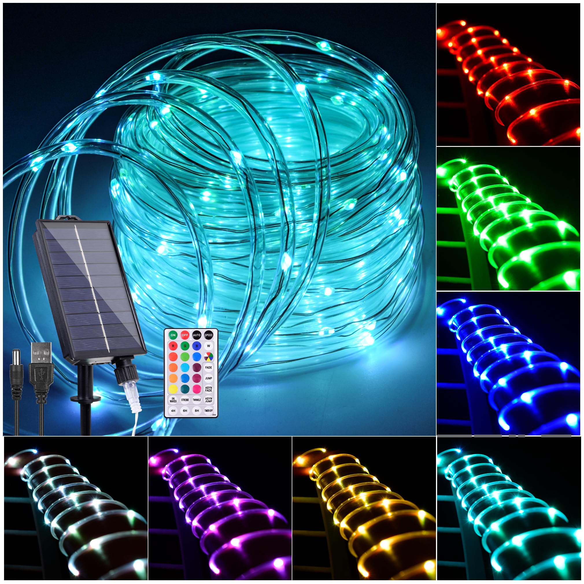 Hozplex 33FT Solar Rope Lights