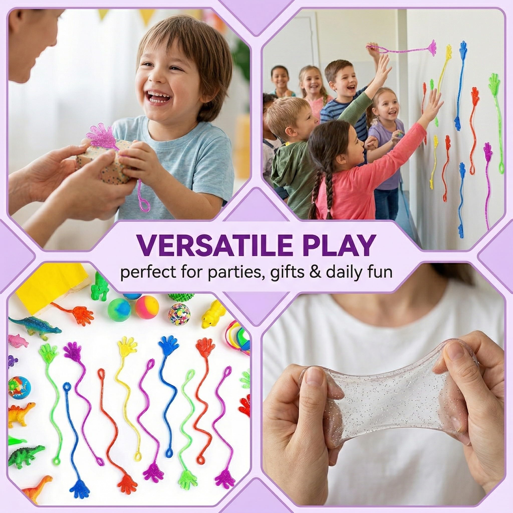 20 Pezzi Colorato Sticky Hands Giocattoli, Mani appiccicose Giocattoli per Bambini, Giocattoli per Feste, Giocattoli di Decompressione per Ragazze e Ragazzi, Colori Casuali