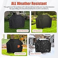 Vista 8 de iCOVER - Cubierta para parrilla de 75 pulgadas, resistente con rejilla de ventilación malla 600D, Cubierta impermeable para ahumador a gas