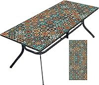 Vista 1 de Mantel para mesa plegable, funda impermeable para mesa de pícnic, para mesas de 6 pies, borde elástico, cubierta de plástico para picnic