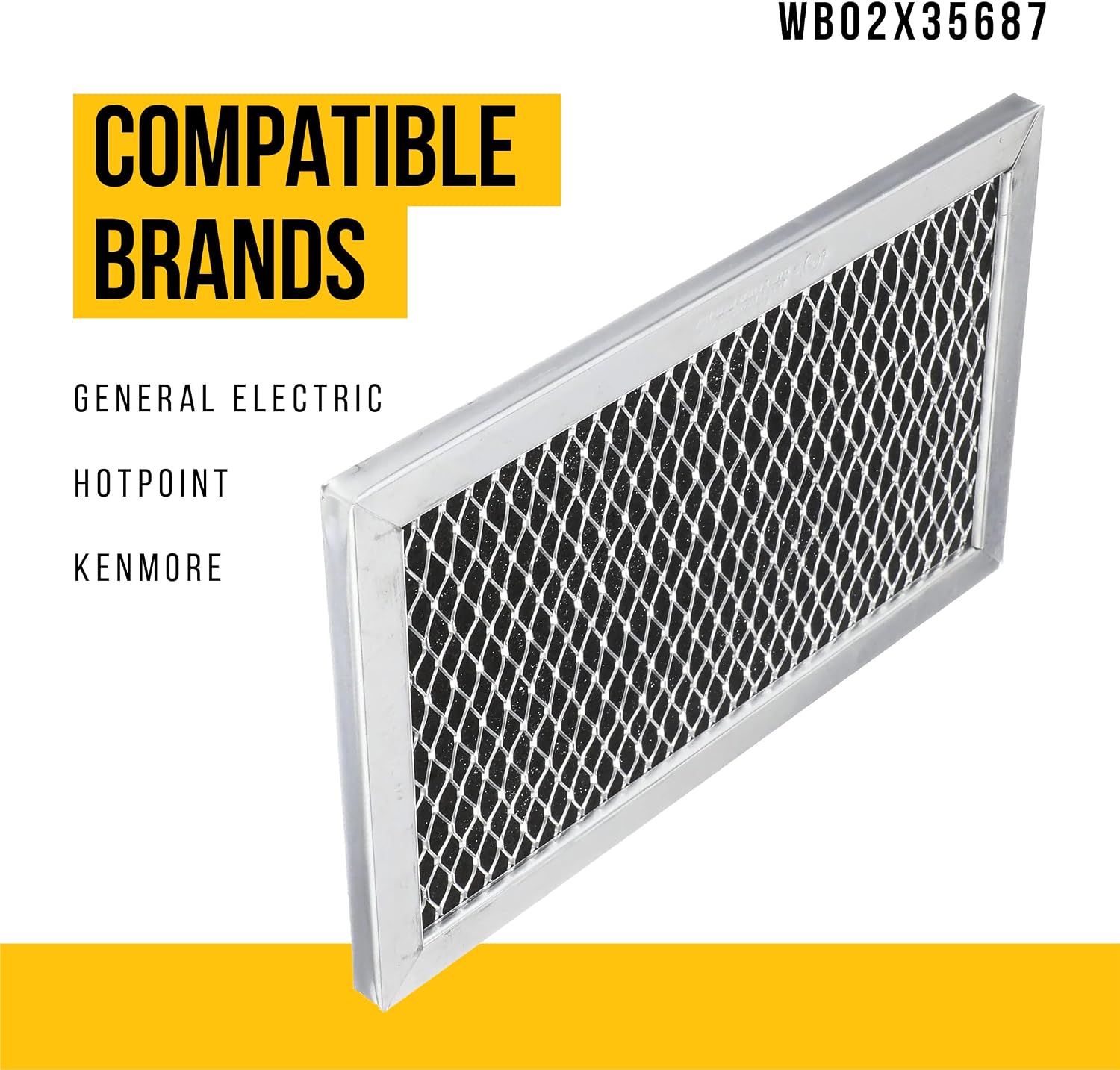 PartsBroz WB02X35687 Charcoal Filter - Compatible With General Electric Microwave Oven - Replaces AP6987307 PS16216937 Ultra Durable Replacement