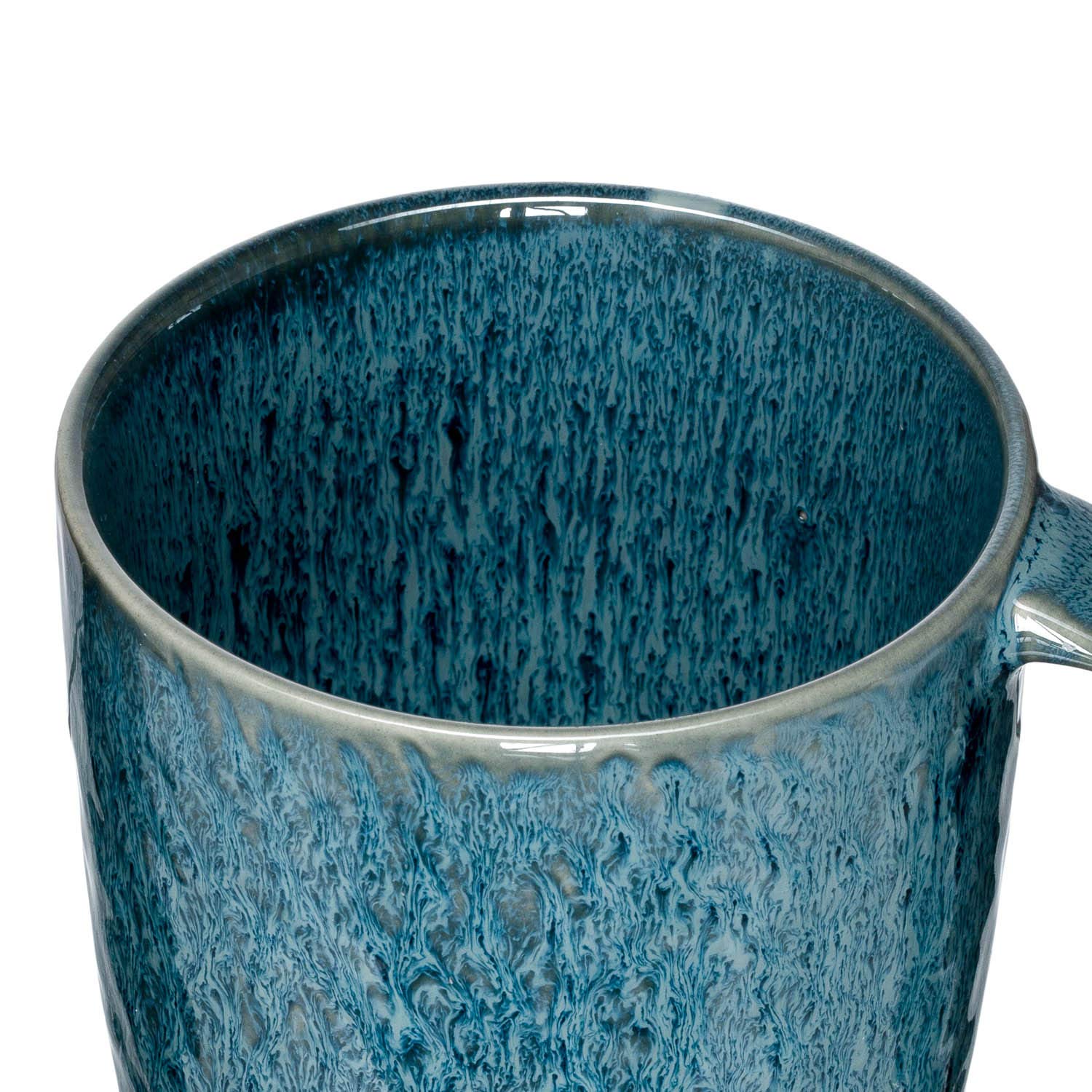 Leonardo Matera 018548 - Set di 6 tazze da caffè in ceramica, lavabili in lavastoviglie, 6 tazze da tè resistenti al microonde, 430 ml, colore: Blu
