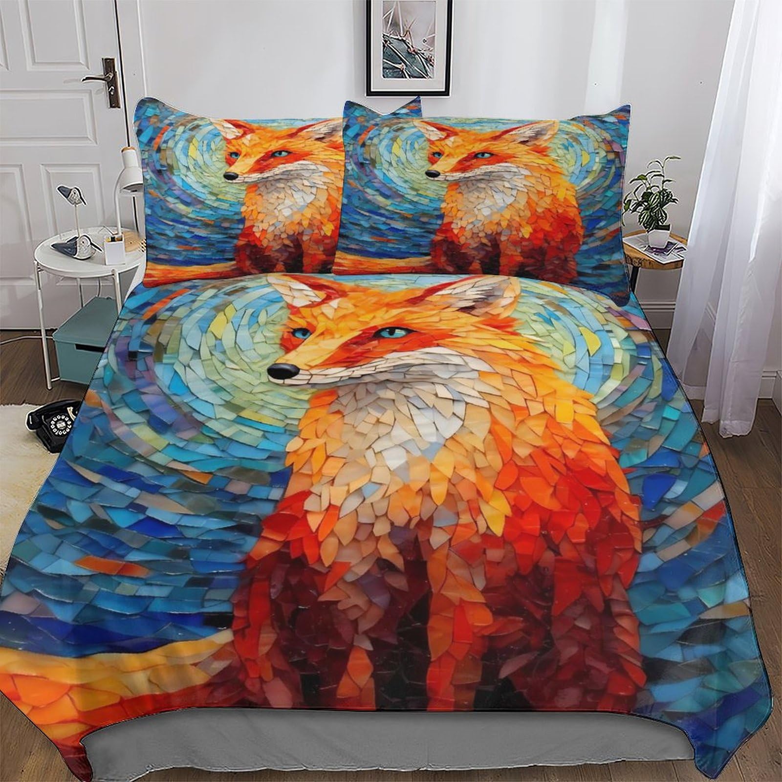 Housse de couette renard 3 pièces pour transformer la chambre des enfants et des adultes