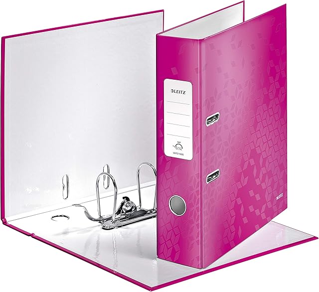 Leitz Lever Arch File, Metallic pink, A4, 80 mm spine width, WOW Range, 10050023, Design may vary