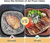 Vista 3 de Paquete de 2 ollas de silicona para freidora de aire con asa, forro reutilizable para freidora de aire, reemplazo de revestimientos de papel