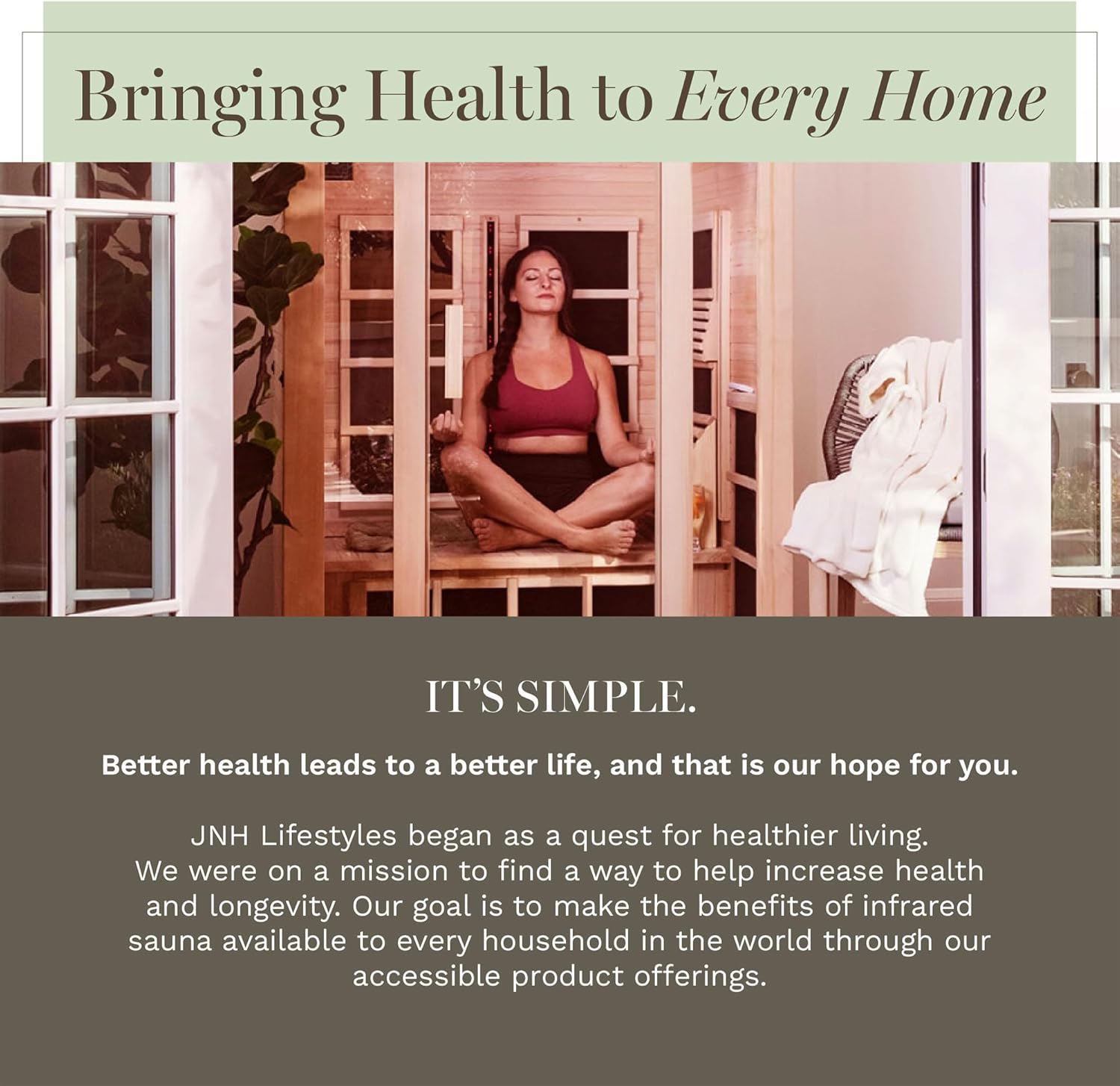 JNH Lifestyles Joyous 2-Person Low EMF FAR Infrared Sauna with Chromotherapy Light for Home Indoor Spa Use - 7 Carbon Fiber Heaters, Canadian Hemlock Wood - Image 4