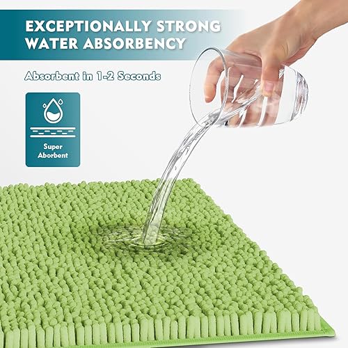 Miniatura 182 de Juego de 3 alfombras de baño extrasuaves y absorbentes, alfombras de baño de felpilla, alfombra de felpa antideslizante, juego de baño con alfombras