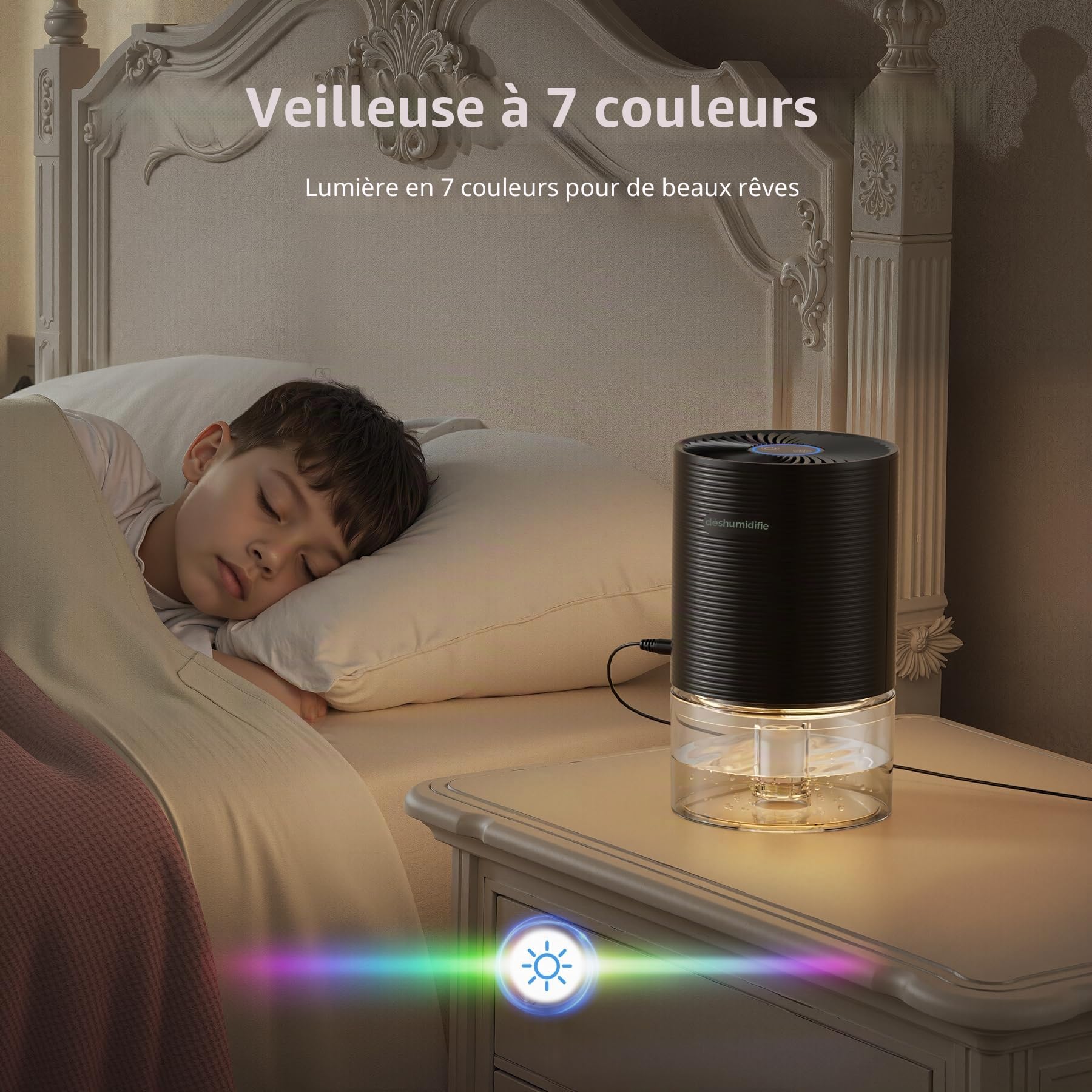 Déshumidificateur Ultra-Silencieux pour Maison, Chambre à Coucher, Salle de Bain, Placard, Caravane et Bureau, avec Arrêt Automatique