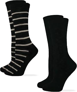 Women's Novelty Stripe Pattern Fashion Crew Socks 2 Pack