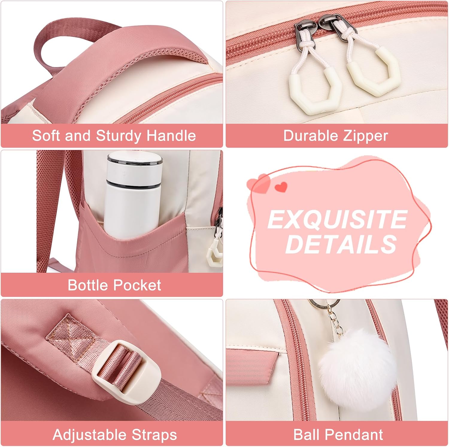 ZUBOND Backpack for Girls, Big Student School Laptop Backpack Teens, College High School Daypack for Women image 3
