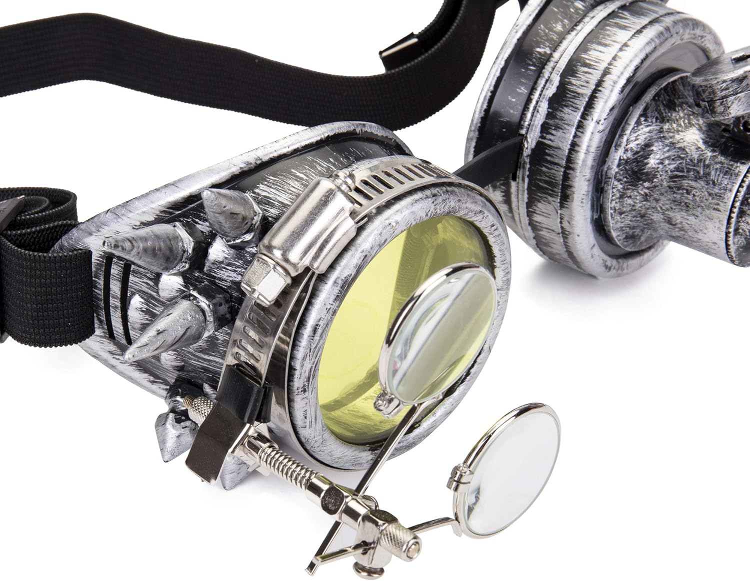 Lelinta Spiked Steampunk Goggles with Adjustable Straps,Detachable Lenses, Ideal for Cosplay, Costume Parties - Image 3