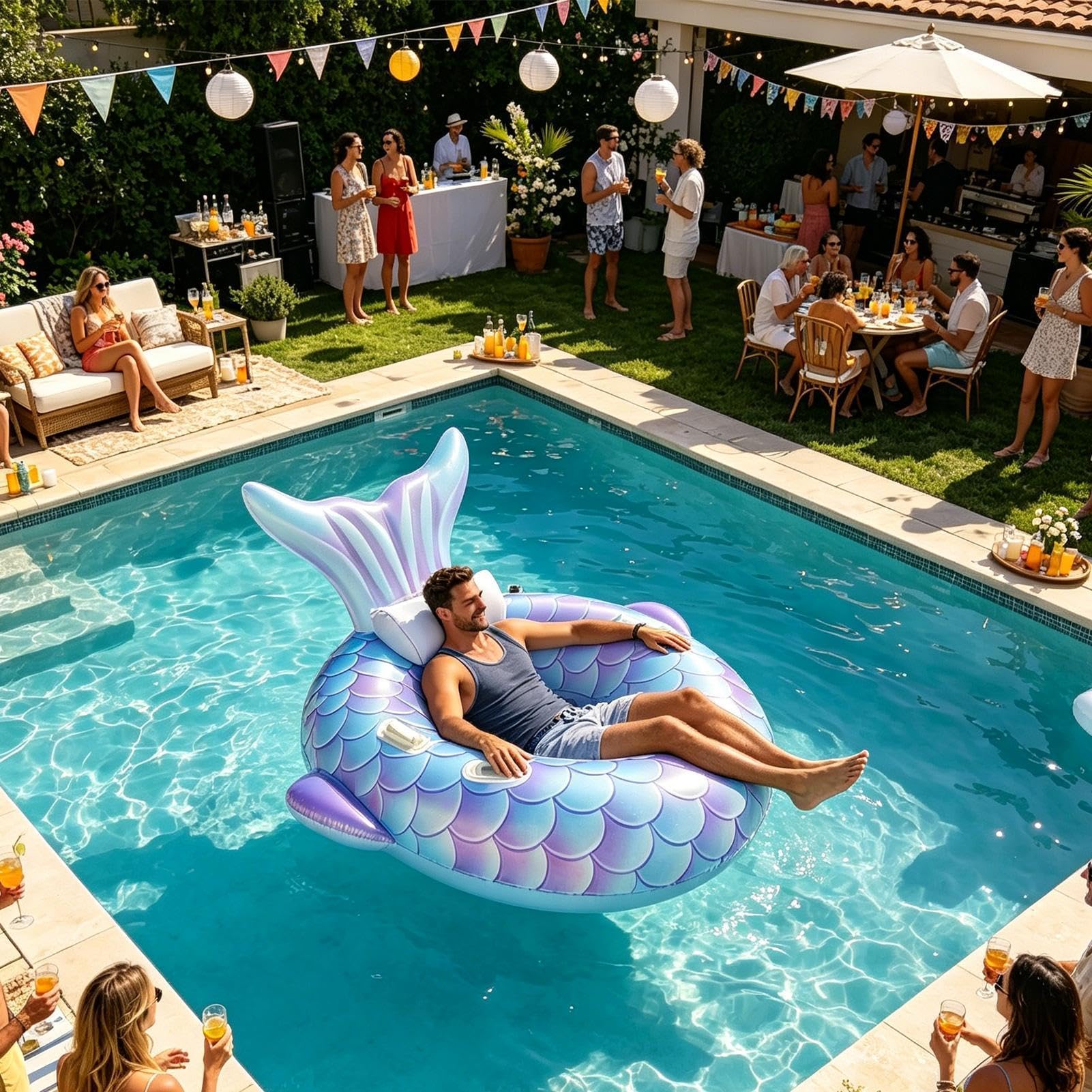 Flotadores Hinchables de Piscina Infantiles Cola de Juguete