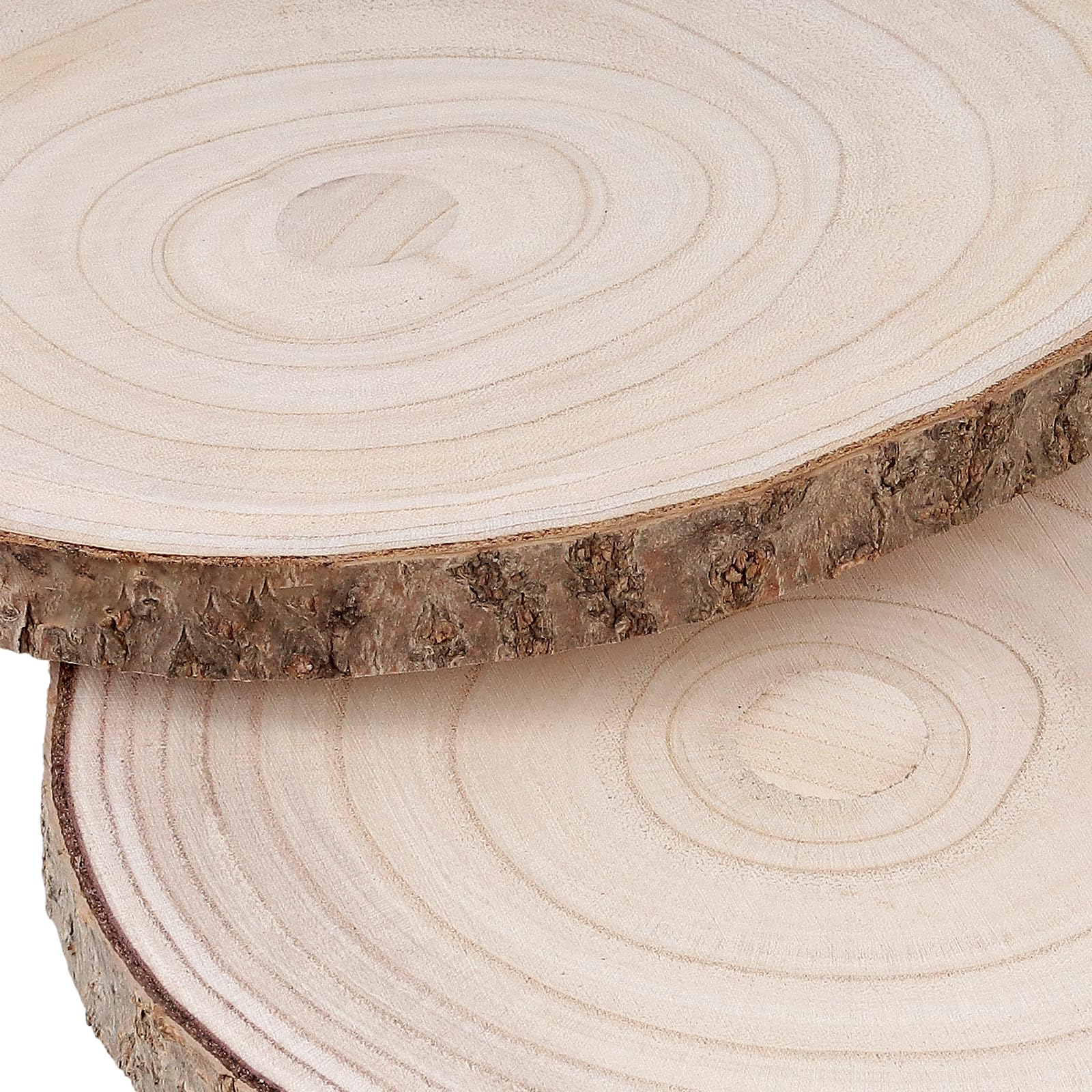 4 fette di legno naturale di paulonia, 26-30 cm, grandi dischi di legno non finiti rotondi per artigianato, fai da te, decorazioni natalizie (spessore 2 cm)