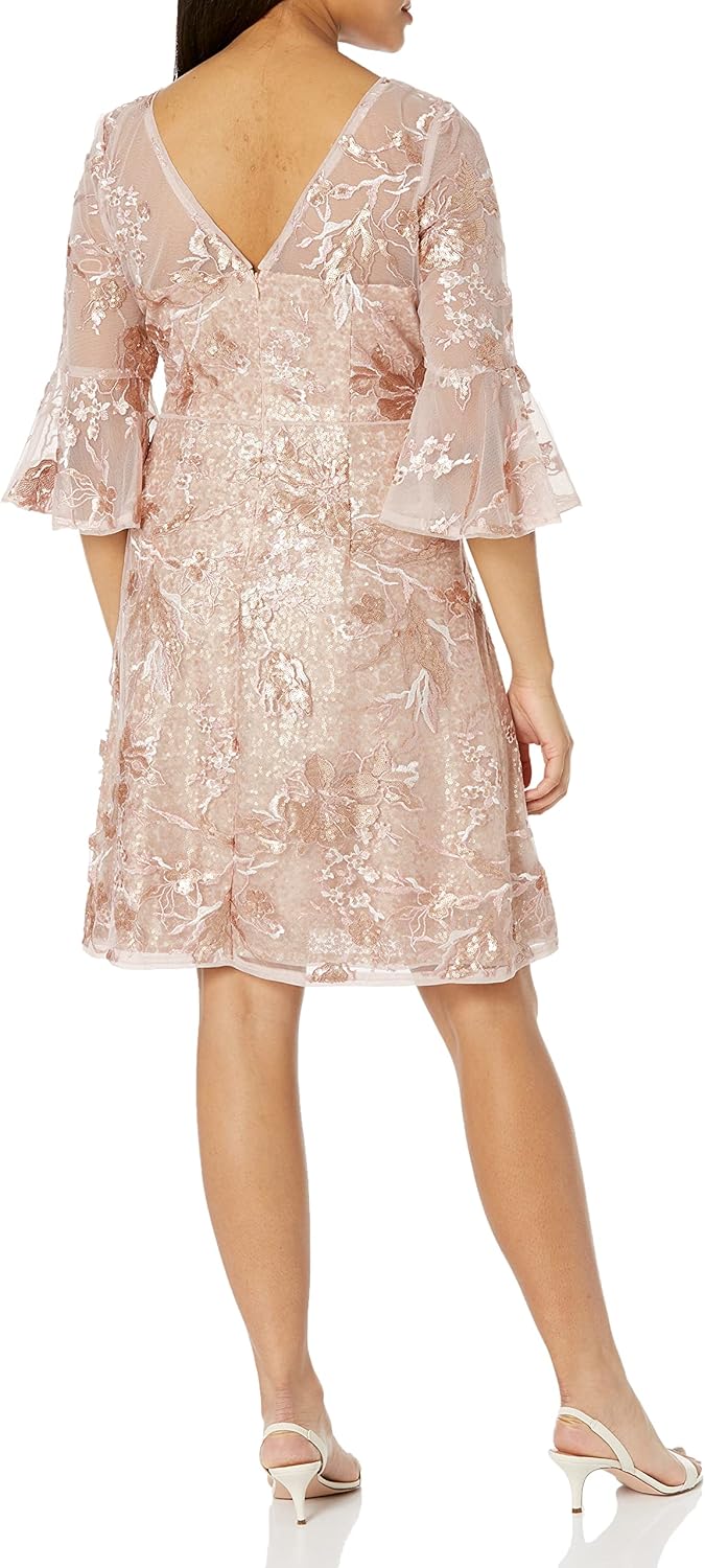 Adrianna Papell Womens Embroidered Sequin Cocktail - Image 3